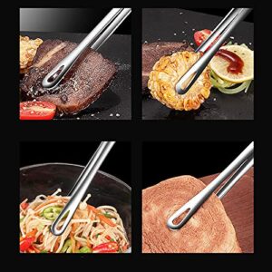 Korean Bbq Tongs Set, Korean Barbecue Tongs,Grill Tongs,Kitchen Tongs For Cooking,Stainless Steel Meat Tongs, Food Tongs, Bread Clip,Ice Tongs, Clip Head Hollow Design, (One Long And One Short)