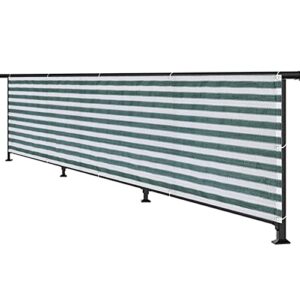 albn balcony privacy screen windshield net fence sunshade hdpe uv-proof fits apartment railings, patio decking, with cable ties (color : green-white, size : 75x600cm)