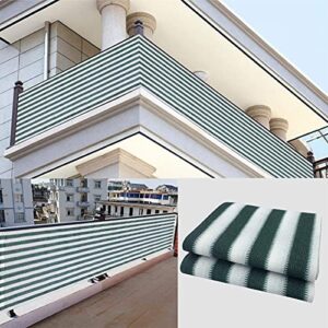 ALBN Balcony Privacy Screen Windshield Net Fence Sunshade HDPE UV-Proof Fits Apartment Railings, Patio Decking, with Cable Ties (Color : Green-White, Size : 75x600cm)
