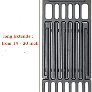 Dongftai PCBZ0A (3-Pack) 6 1/4 inch wide Adjustable Cast Iron Cooking Grate Replacement for BBQ Grills Gas Eletric Grills, Universal Cooking Grids Extend from 14" up to 20" L