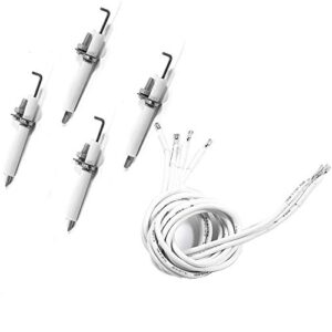 bbq future exact durable igniter kit replacement for chargriller, cuisinart and others gas grill models with 4-pcs ceramic electrode and 4-pcs ignitor wire