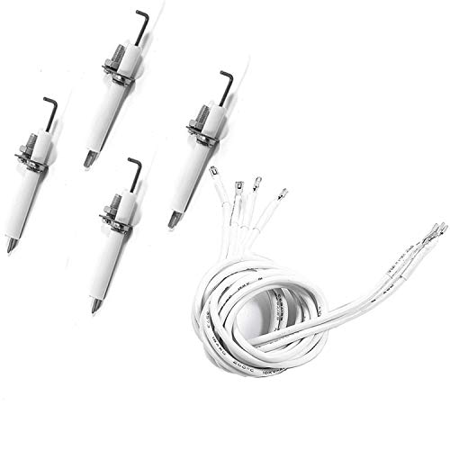 BBQ Future Exact Durable Igniter Kit Replacement for CharGriller, Cuisinart and Others Gas Grill Models with 4-Pcs Ceramic Electrode and 4-Pcs Ignitor Wire