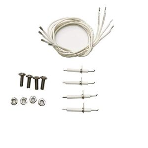 BBQ Future Exact Durable Igniter Kit Replacement for CharGriller, Cuisinart and Others Gas Grill Models with 4-Pcs Ceramic Electrode and 4-Pcs Ignitor Wire