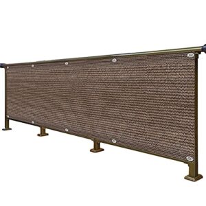 albn balcony privacy screen height 110cm/120cm fence windscreen hdpe weather-resistant for outdoor, backyard, patio, balcony covering, with eyelet (color : brown, size : 110x550cm)