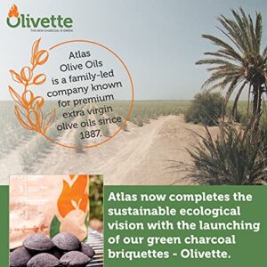 Olivette Organic Charcoal Briquettes for Grilling BBQ, USDA Organic Certified | 100% Recycled Olive Tree Byproducts