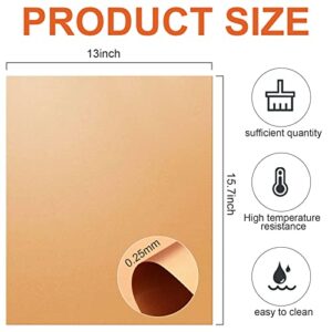 Grill Mat Set of 18 Non Stick BBQ Copper Grill Mats, Heavy Duty, Reusable, and Easy to Clean Works on Electric Grill Gas Charcoal BBQ 15.75 x 13 Inch