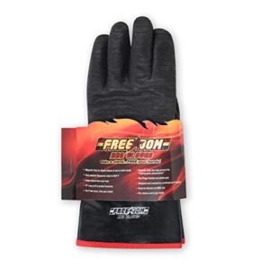 MagneCHEF Freedom BBQ Glove, Heat Resistant 932℉, Easy On & Off Glove for Grill/Smoker/Cooking/Pit/Barbecue/Oven/Fryer, Textured Palm No Slip Grip, Waterproof & Oil Resistant (Black Traditional Fit)