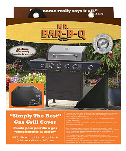 Mr. BBQ Platinum Prestige Large Grill Cover - Helps Prevent Cracking and Rusting - Waterproof Material - UV Protection - Snow and Rain Protection - Heat and Flame Resistant-59"x19"x42"