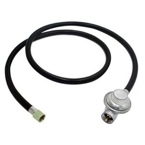 mcampas 1lb propane regulator with 5ft extension hose x 3/8″ female flare nut for outdoor camper grill stove