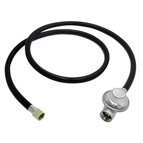 MCAMPAS 1LB Propane Regulator with 5FT Extension Hose X 3/8" Female Flare NUT for Outdoor Camper Grill Stove