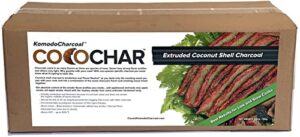 komodo kamado cocochar coconut shell charcoal premium natural & sustainable ~ smokeless/neutral flavored grilling/smoking carbon bbq – 22lb box