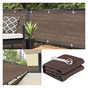 albn balcony privacy screen cover fence shade net cover 85% blockage breathable weather resistance with eyelet for outdoor yard wall garden backyard (color : brown, size : 110x600cm)