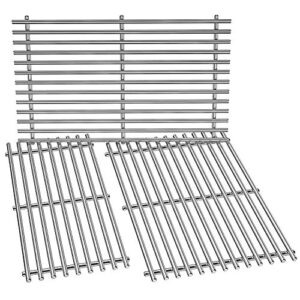stanbroil stainless steel cooking grates for weber summit 600 series summit e/s 640/650/660/670 gas grills with a smoker box, replacement parts for weber 67552 – set of 3