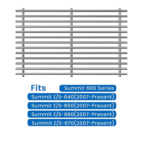 Stanbroil Stainless Steel Cooking Grates for Weber Summit 600 Series Summit E/S 640/650/660/670 Gas Grills with a Smoker Box, Replacement Parts for Weber 67552 - Set of 3