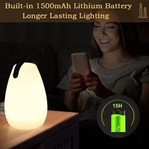 LEDHOLYT LED Cordless Lantern Lamp, Rechargeable Portable Outdoor Lanterns Light,7 Colors Bedside Night Light for Bedroom Nightstand Living Room Dining Desk Decorations,IP44 Waterproof Camping Lamp