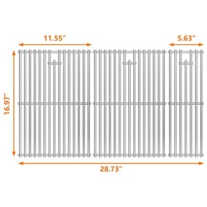 Hisencn Cooking Grates for Nexgrill 720-0882A Evolution Infrared Plus 5-Burner, Stainless Steel Solid Rod Grill Cooking Grids Replacement Parts, 3 Pack