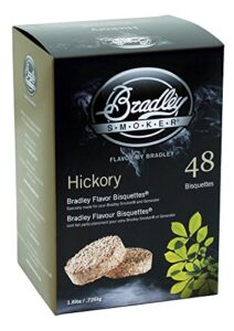 bradley smoker bisquettes for grilling and bbq, hickory wood blend, 48 pack
