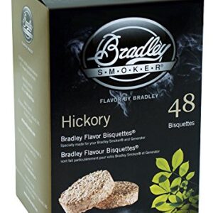 Bradley Smoker Bisquettes for Grilling and BBQ, Hickory Wood Blend, 48 Pack