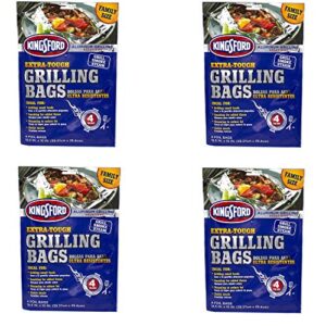 kingsford extra tough aluminum grill bags, for locking in flavors & easy grill clean up, recyclable & disposable, 15.5″ x 10″, pack of 4 (4)