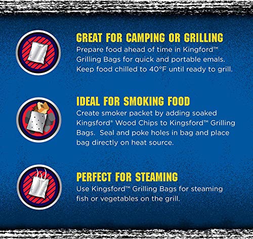 Kingsford Extra Tough Aluminum Grill Bags, for Locking in Flavors & Easy Grill Clean Up, Recyclable & Disposable, 15.5" x 10", Pack of 4 (4)