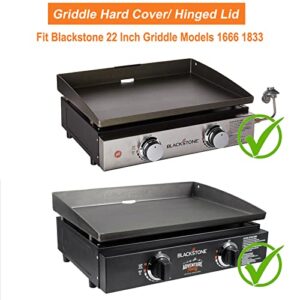 Griddle Hood for Blackstone 22" Table Top Griddle, Outdoor Hinged Lid with Handle & Grill Cover for Blackstone 1666 1833 Griddle Station Blackstone Griddle Accessories 5011 Hard Cover, 22 Inch