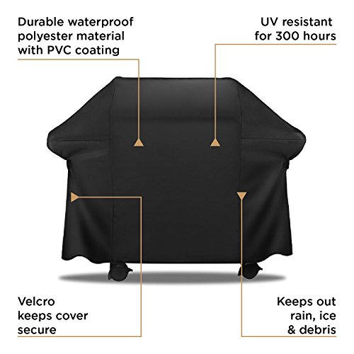 AnyWeather Outdoor Waterproof, BBQ, Smoker, Gas and Charcoal Heavy Duty Grill Covers AWPC09 Black