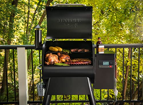 Traeger Grills Pro Series 575 Wood Pellet Grill and Smoker, Black & Pellet Grills BAC362 Folding Shelf, 25” L x 12 W, Black