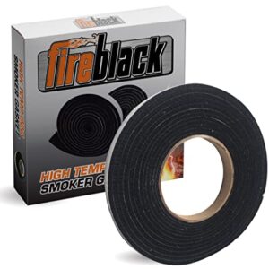 Fireblack® Hi Temp BBQ smoker Gasket Self Stick 15 ft High Heat 1/2 x 1/8 Black