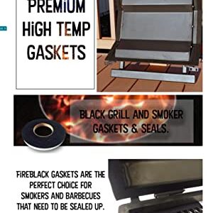 Fireblack® Hi Temp BBQ smoker Gasket Self Stick 15 ft High Heat 1/2 x 1/8 Black