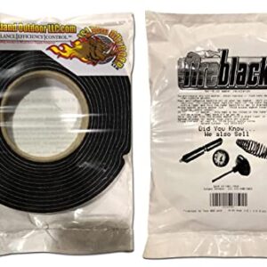 Fireblack® Hi Temp BBQ smoker Gasket Self Stick 15 ft High Heat 1/2 x 1/8 Black