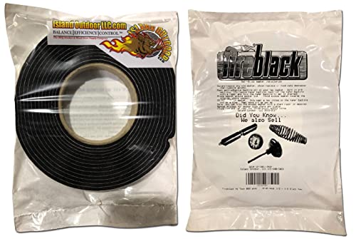 Fireblack® Hi Temp BBQ smoker Gasket Self Stick 15 ft High Heat 1/2 x 1/8 Black