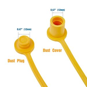 1/4" Quick Connect and Disconnect Dust Cap and Plug Cover, Soft Rubber Port Plug and Dust Cap for Propane Natural LP Gas Hose Quick connectors, 8Packs / Lot