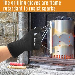 Schwer Odorless BBQ Grill Gloves Waterproof&Oilproof 932°F Heat Resistant Gloves Barbecue Grilling Gloves for Turkey Fryer, Smoker, Baking, Boiling, Heat Cooking （L）