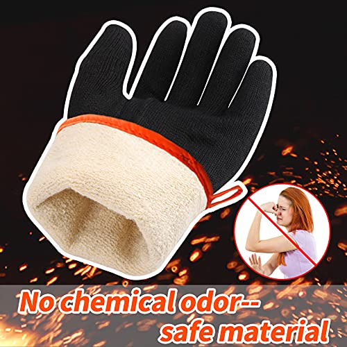 Schwer Odorless BBQ Grill Gloves Waterproof&Oilproof 932°F Heat Resistant Gloves Barbecue Grilling Gloves for Turkey Fryer, Smoker, Baking, Boiling, Heat Cooking （L）