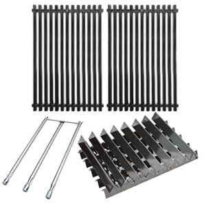hongso 17.4″ grill grates 7525, 7538 flavorizer bars and burner tube kit set 7506 replacement parts for weber genesis i – iv & 1000-5000, genesis platinum i & ii, with side control panel