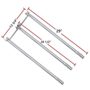 Hongso 17.4" Grill Grates 7525, 7538 Flavorizer Bars and Burner Tube Kit Set 7506 Replacement Parts for Weber Genesis I - IV & 1000-5000, Genesis Platinum I & II, with Side Control Panel