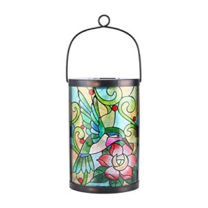 afirst hanging solar lantern – decorative outdoor glass solar hummingbird lights waterproof led tabletop lamp for garden yard patio decor