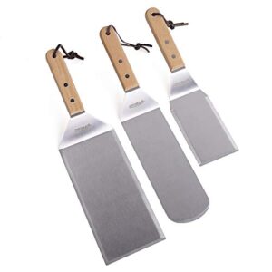 dflowerk professional metal spatula set stainless steel griddle scraper oversized hamburger turner flat spatula great for bbq cast iron griddle grill
