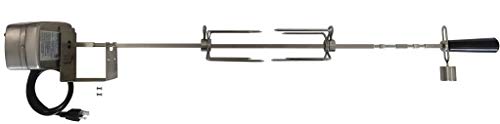 OneGrill 3WSS40 Stainless Steel Grill Rotisserie (Compatible with All Weber 300 Series 3 Burner Genesis/Genesis II/Spirit/Spirit II) W/ 13 Watt Electric Motor; 3/8 Inch Square Spit Rod.