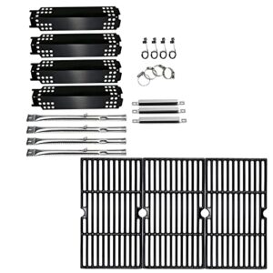 bbqmall uniflasy grill parts kit for charbroil 463436215, 463436213, 463436214, 467300115, g432-001n-w1 g432-y700-w1 g432-0096-w1 grill burner tube heat plate tent cooking grate crossover ignitior