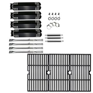 BBQMall Uniflasy Grill Parts Kit for Charbroil 463436215, 463436213, 463436214, 467300115, G432-001N-W1 G432-Y700-W1 G432-0096-W1 Grill Burner Tube Heat Plate Tent Cooking Grate Crossover Ignitior