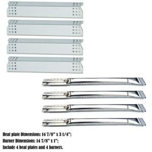 Direct Store Parts Kit DG256 Replacement for Master Forge 1010037 1010048 Nexgrill 720-0837C 720-0837E Gas Grill Repair Kit (4-Pack) Stainless Steel Burners & Heat Plates