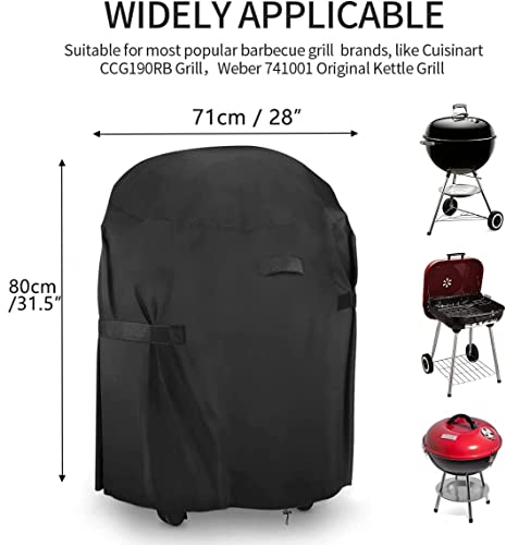 BBQ Cover Outdoor Dust Waterproof Weber Heavy Duty Grill Cover Rain Protective Outdoor Barbecue Cover Round (30'x35')