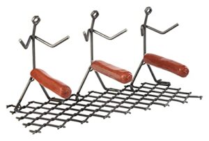 hot dog roaster stainless steel three man stick figure griller funny barbeque by gute – bbq gifts, grilling gift, dad gifts, gifts for men novelty hotdog – great for parties, birthdays, tailgates!
