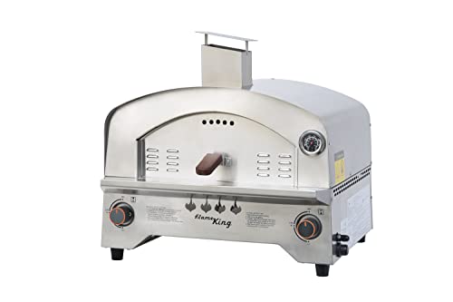 Flame King Propane Gas Pizza & Food Outdoor Oven for Camping, Backyard, Tailgating