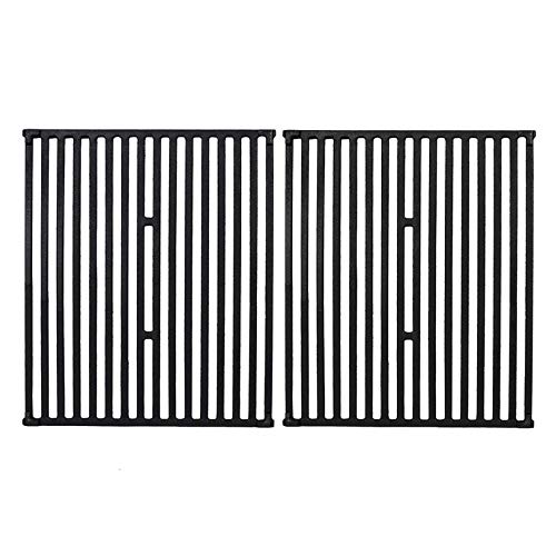 GGC 15 Inch Grill Grates Replacement for Broil King 9453-54, 9453-57, 9453-64, 9865-54, 9453-67, Broil-Mate, Silver Chef, Sterling Gas Grill, 2 PCS Cast Iron Cooking Grid Grates (15" x 12 3/4" Each)