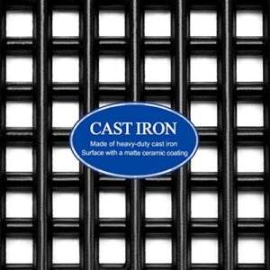 GGC 15 Inch Grill Grates Replacement for Broil King 9453-54, 9453-57, 9453-64, 9865-54, 9453-67, Broil-Mate, Silver Chef, Sterling Gas Grill, 2 PCS Cast Iron Cooking Grid Grates (15" x 12 3/4" Each)