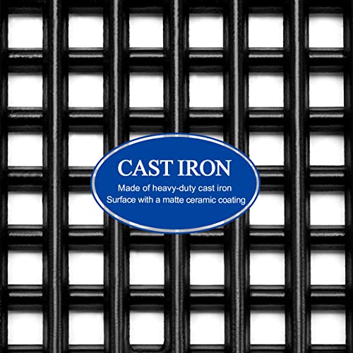 GGC 15 Inch Grill Grates Replacement for Broil King 9453-54, 9453-57, 9453-64, 9865-54, 9453-67, Broil-Mate, Silver Chef, Sterling Gas Grill, 2 PCS Cast Iron Cooking Grid Grates (15" x 12 3/4" Each)