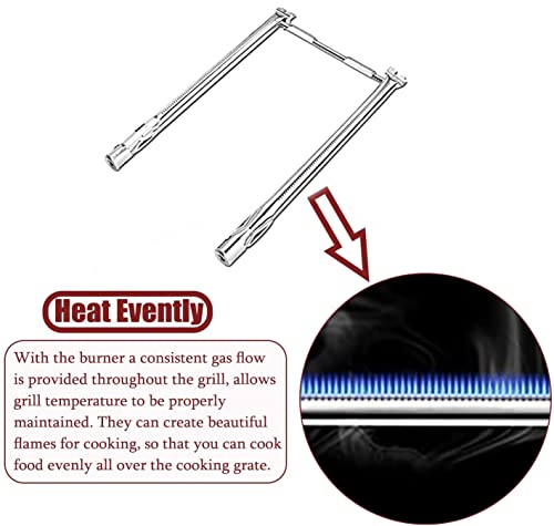 QuliMetal 69785 Grill Burner and 7637 Cooking Grates for Weber Spirit 200 and Spirit II 200, Spirit E-210, E-220, Spirit S-210, S-220, Spirit II 200 Series Gas Grills