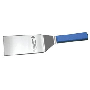 dexter cool blue basics stainless steel hamburger turner with blue polypropylene handle – 6″l x 3″w blade